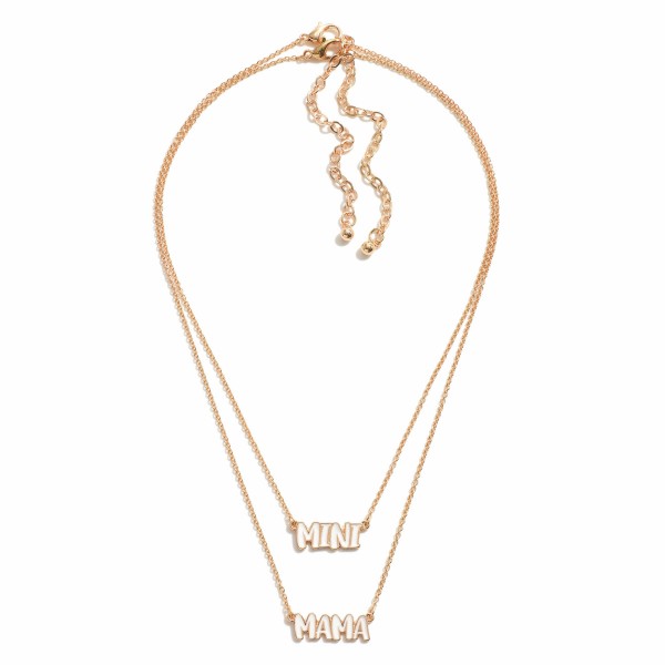 Wholesale matching Mother Daughter Chain Link Necklace Set Mama Mini Charms Kid
