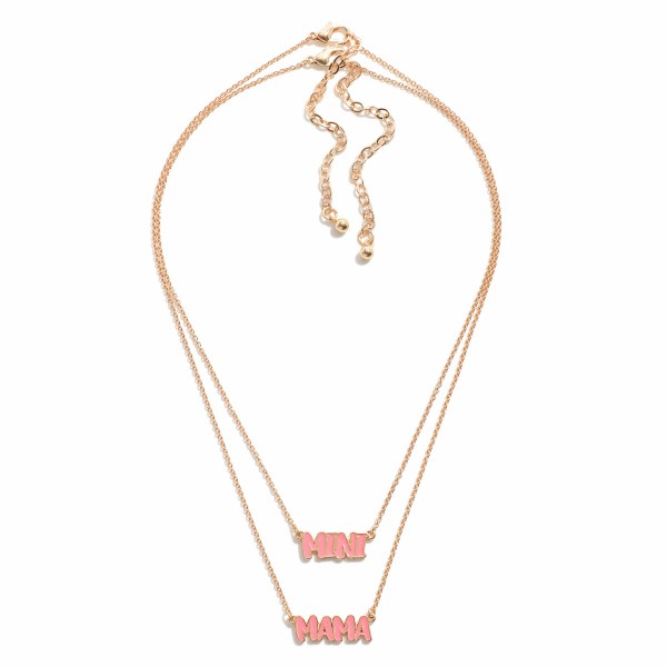 Wholesale matching Mother Daughter Chain Link Necklace Set Mama Mini Charms Kid