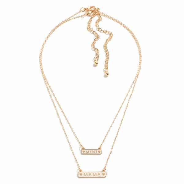 Wholesale matching Mother Daughter Chain Link Necklace Set Mama Mini Charms Kid