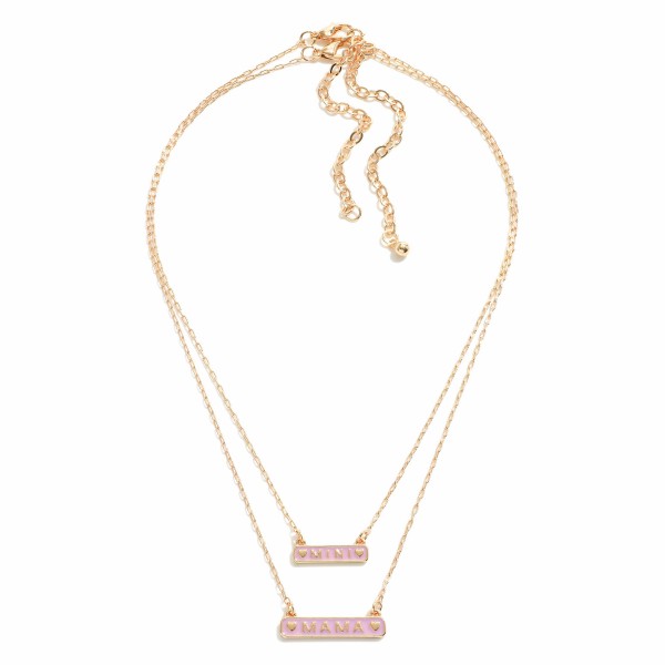 Wholesale matching Mother Daughter Chain Link Necklace Set Mama Mini Charms Kid