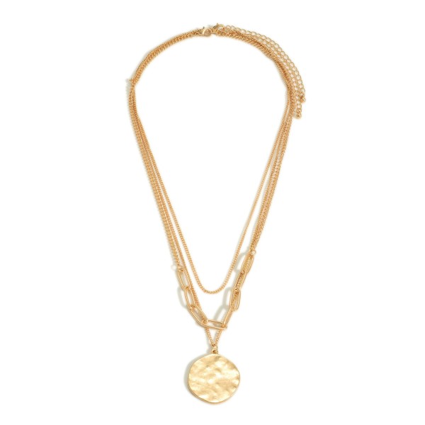 Wholesale three Piece Layered Necklace Set Disc Pendant
