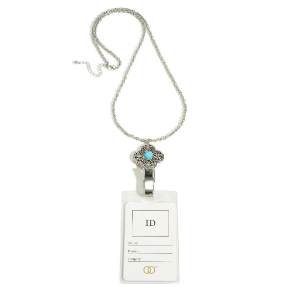 Wholesale western Silver Pendant CC ID Holder Lanyard Necklace Clear Pocket ID D