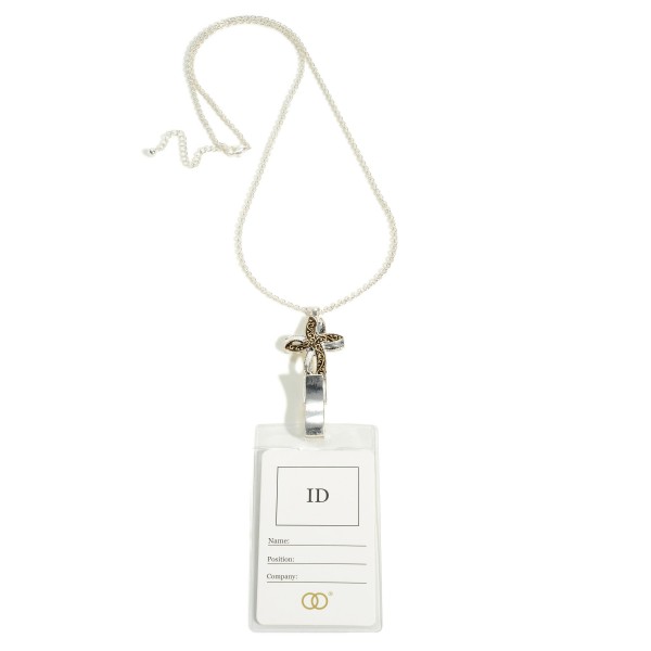 Wholesale filigree Pendant CC ID Holder Lanyard Necklace Clear Pocket ID Detacha