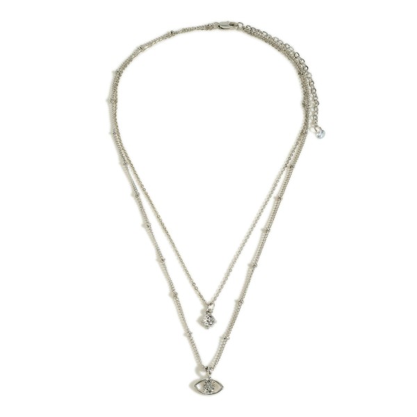 Wholesale layered Chain Link Metal Necklace Evil Eye Charm Extender