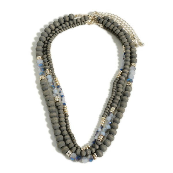 Wholesale set Three Beaded Necklaces Metal Accents