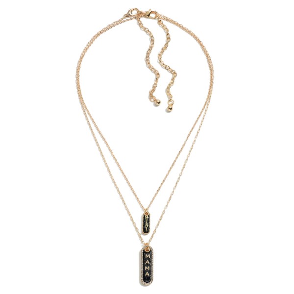 Wholesale matching Mother Daughter Chain Link Necklace Set Mama Mini Black Woode