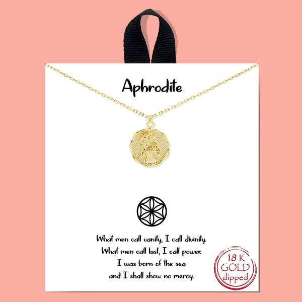 Dainty Chain Link Necklace Featuring Aphrodite Charm

- 18K Gold Dipped 
- Approximately 16" Length With 2" Extender