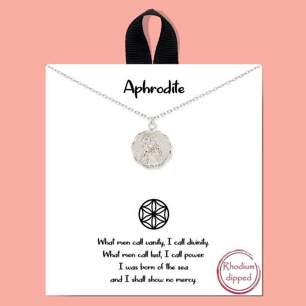 Dainty Chain Link Necklace Featuring Aphrodite Charm

- Rhodium Dipped 
- Approximately 16" Length With 2" Extender