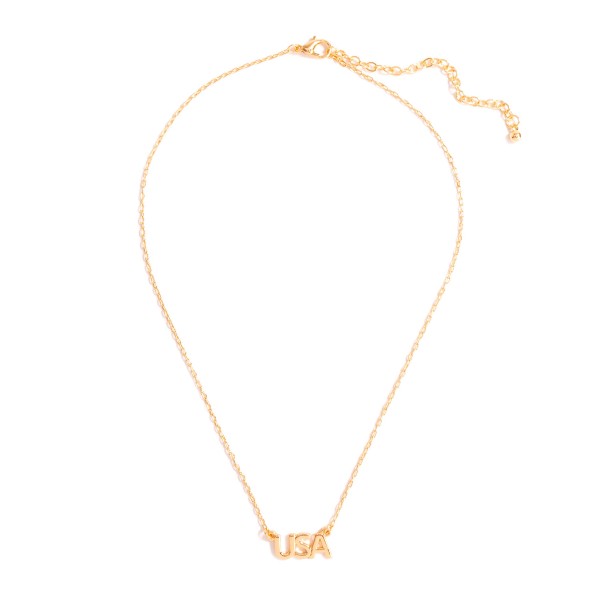 Wholesale short Chain Link Necklace Gold USA Charm Long Extender Long