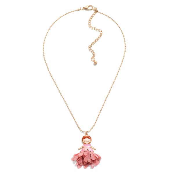 Wholesale kids Gold Bubble Necklace Princess Charm L Extender L