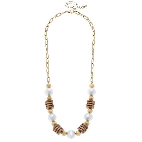 Wholesale paperclip Chain Link Statement Necklace Honey Bead Accent L Chain Exte