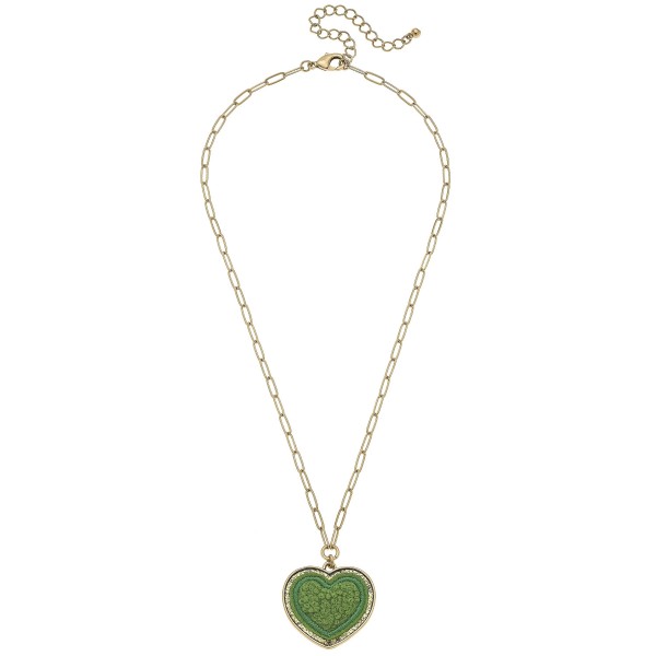 Glitter Heart Patch Paperlink Chain Necklace 

- Approximately 16" L
- Chain Extender Approximately 2" 
- Heart Charm Approximately 1" L