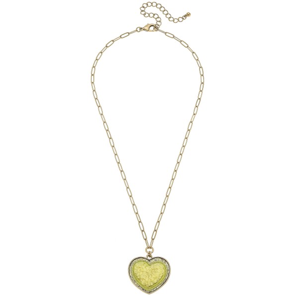 Glitter Heart Patch Paperlink Chain Necklace 

- Approximately 16" L
- Chain Extender Approximately 2" 
- Heart Charm Approximately 1" L