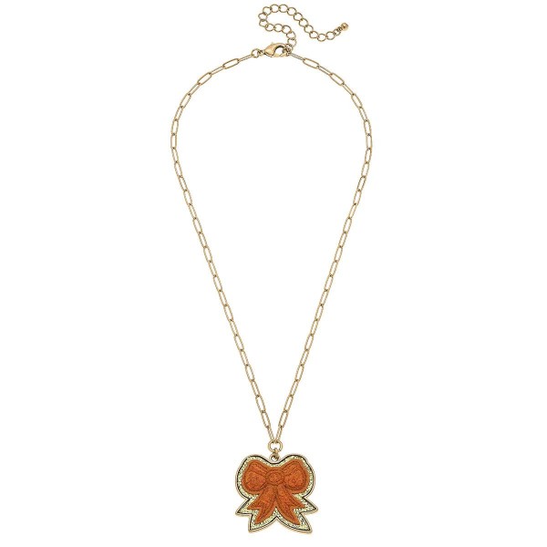 Wholesale glitter Bow Patch Pendant Paperclip Chain Link Necklace L Chain Extend