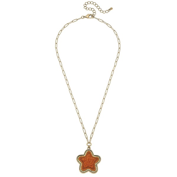 Star Glitter Patch Chain Link Pendant Necklace

- Approximately 16" L
- Chain Extender Approximately 2" L
- Pendant Approximately 1.25" L