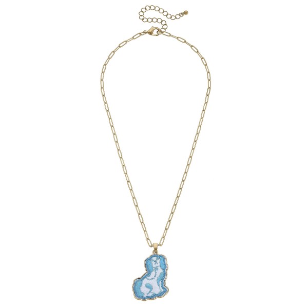 Staffordshire Dog Patch Chain Link Necklace 

- Approximately 16" L
- Chain Extender Approximately 2" L
- Pendant Approximately 1.5" L