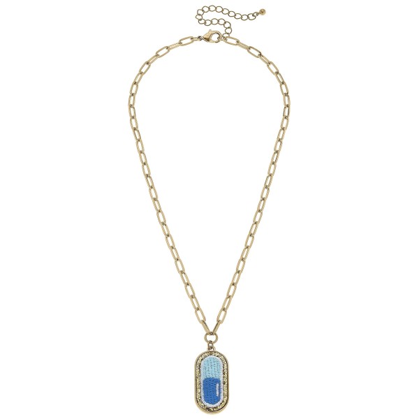Wholesale glitter Chill Pill Pendant Paperclip Necklace L Chain Extender L Pill