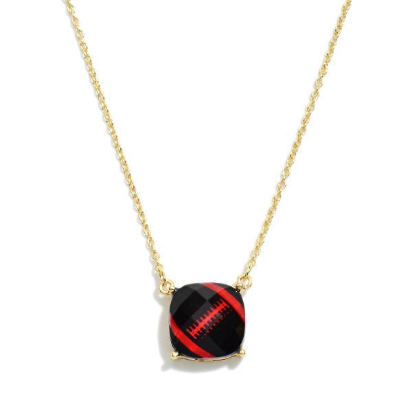 Wholesale chain Link Necklace Rhinestone Black Red Football Pendant L Extender L