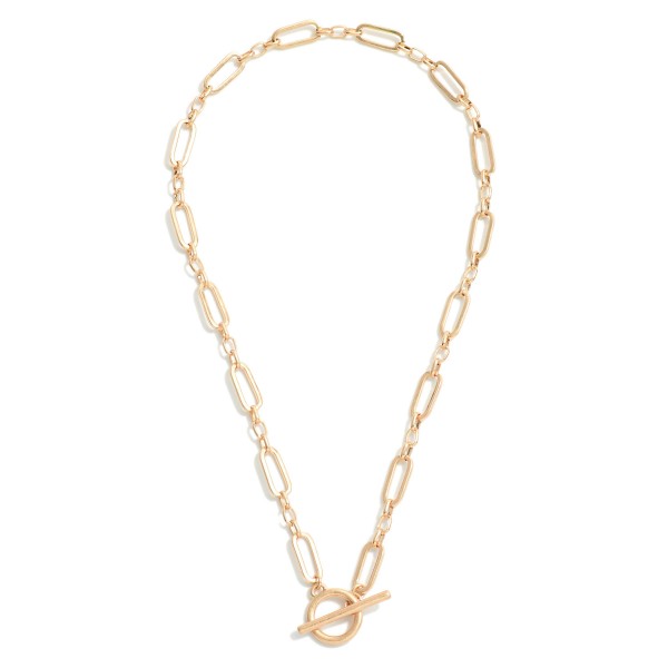 Toggle Paper Clip Chain Link Necklace 

- Approximately 16" L