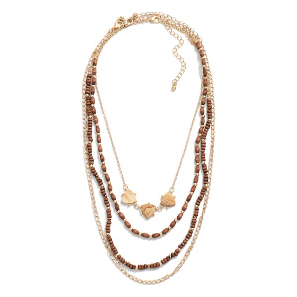 Wholesale layered Beaded Gold Necklace Stone Station Accents L