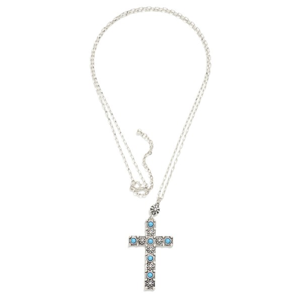 Wholesale long Chain Link Necklace Western Cross Pendant L Extender