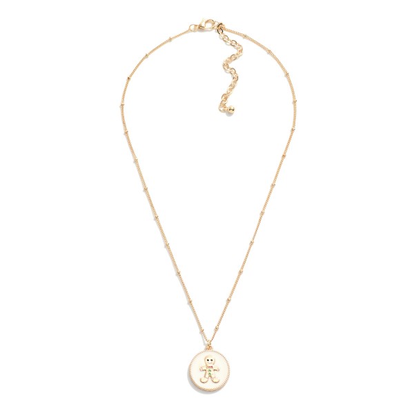 Wholesale chain Link Necklace Enamel Gingerbread Man Pendant L Extender L