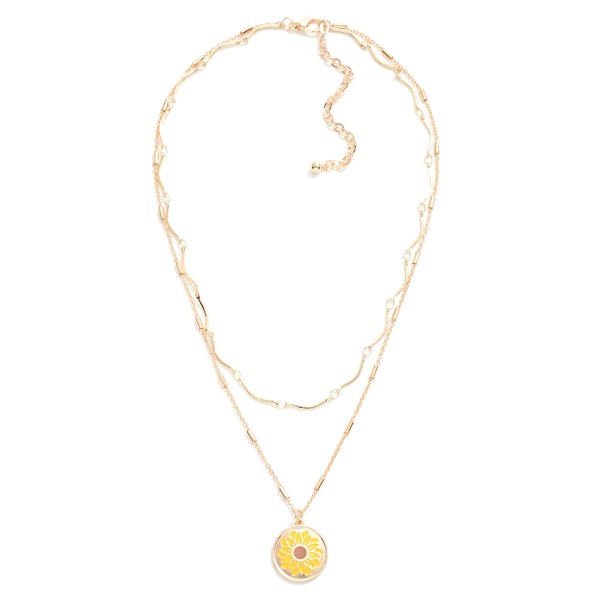 Wholesale layered Chain Link Necklace Daisy Chain Flower Pendant L Extender L
