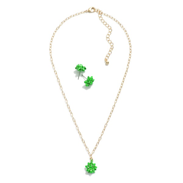 Wholesale christmas Necklace Earring Set Christmas Gift Bows Stud Earrings W Nec