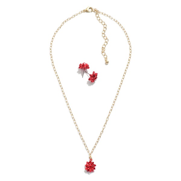Wholesale christmas Necklace Earring Set Christmas Gift Bows Stud Earrings W Nec