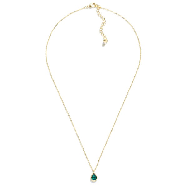 Wholesale crystal Teardrop Pendant Necklace L Extender L Made Korea