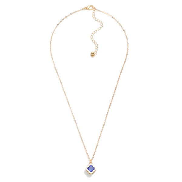 Wholesale dainty Chain Link Necklace Clover Rhinestone Pendant L W Extender Pend