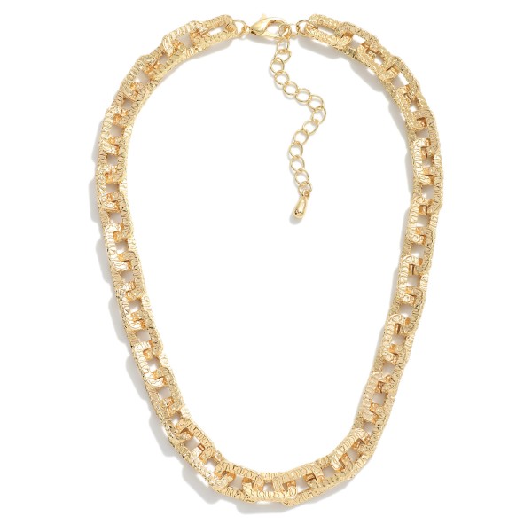 Wholesale textured Gold Chunky Metal Chain Link Necklace L Extender L