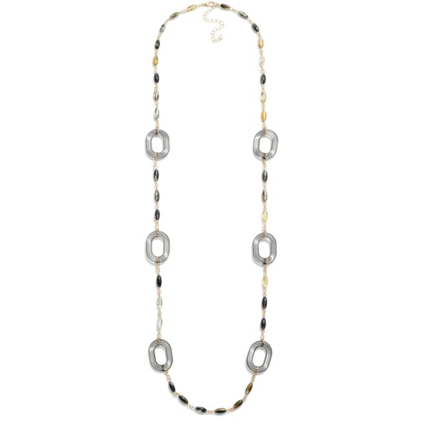 Long Acetate Bead and Chain Link Necklace.

- Approximately 36" L
- Extender 3" L