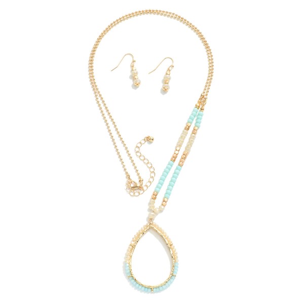 Wholesale necklace Earring Set Small Gold Beaded Necklace Faceted Cut Beaded Pe