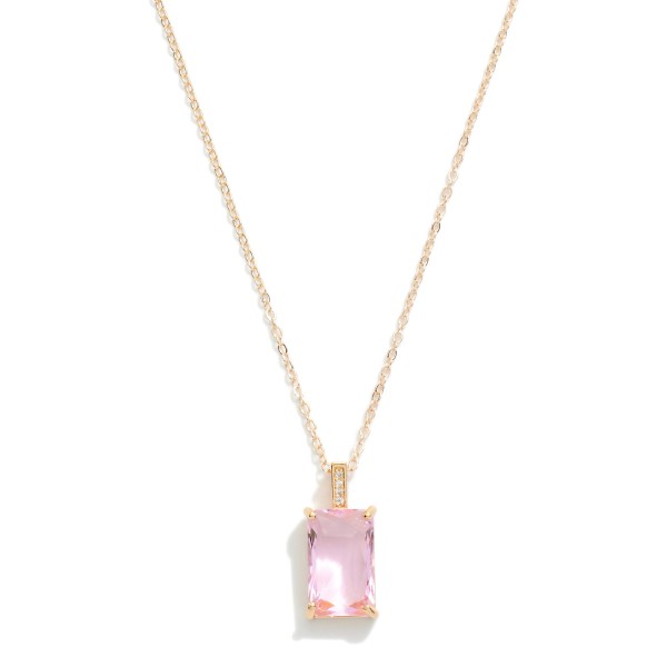 Wholesale dainty Chain Link Necklace Rhinestone Pendant Pave Detail L Extender L