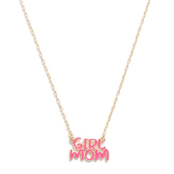 Wholesale enamel Girl Mom Pendant Necklace L Extender L