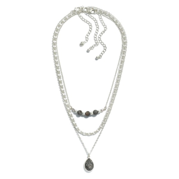 Wholesale piece Chain Link Necklace Set Semi Precious Stone Beaded Pendant Acce