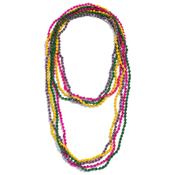 Wholesale set Four Long Mardi Gras Beaded Necklaces L Diameter