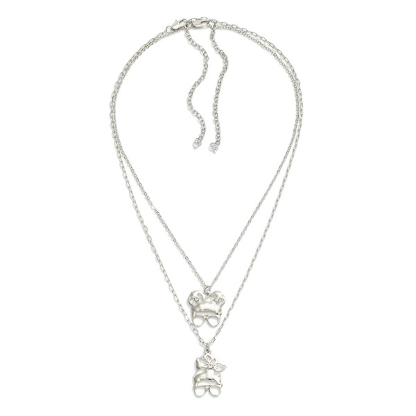 Mama and Mini Necklace Set Featuring Mom and Mini Silhouette Pendants

- Approximately 14" - 16" L
- Extender 3" L