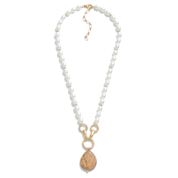 Wholesale pearl Necklace Natural Stone Pendant L Extender L