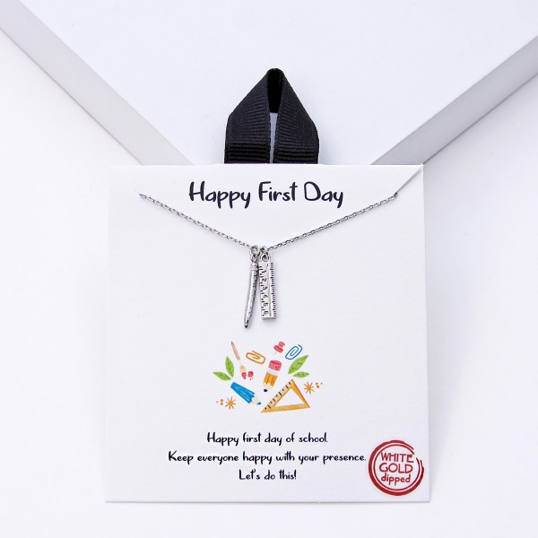 Wholesale dainty Chain Link Necklace Pencil Ruler Pendants L Extender L Hypoalle