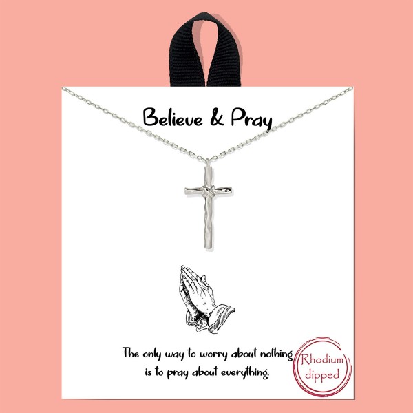 Wholesale dainty Chain Link Necklace Cross Pendant White Gold Dipped L Extender