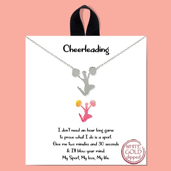 Wholesale dainty Chain Link Necklace Cheerleader Pendant Gold Dipped Hypoallerge