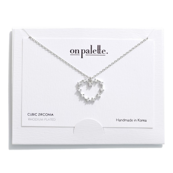 Wholesale dainty Chain Link Necklace Rhinestone Studded Heart Pendant L Extender