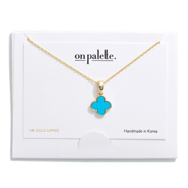 Wholesale dainty Chain Link Necklace Clover Pendant L Extender L Gold K Dipped S