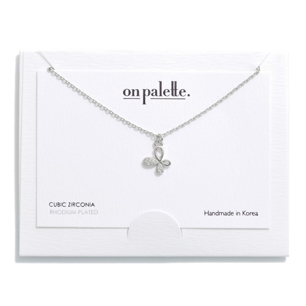 Wholesale dainty Chain Link Necklace Rhinestone Studded Butterfly Pendant L Exte