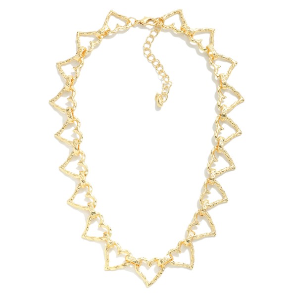 Wholesale hammered Heart Chain Link Necklace L Extender L