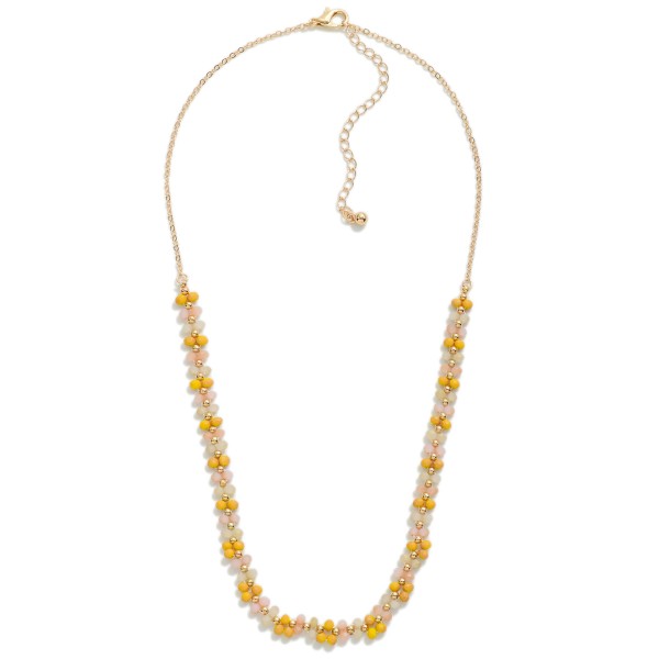 Chain Link Necklace Featuring Multi-tone Faceted Beaded Details

- Approximately 16" L
- Extender 3" L