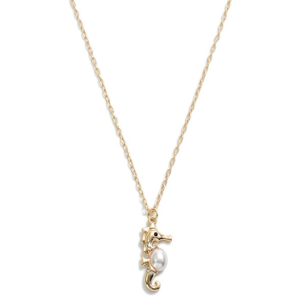 Wholesale chain Link Necklace Metal Seahorse Pendant L Extender L