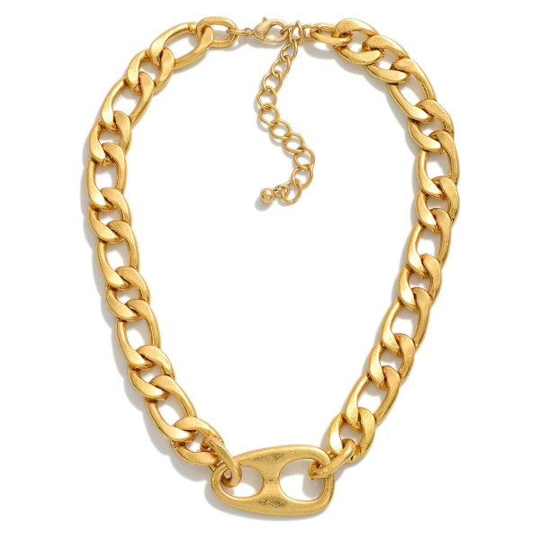 Wholesale oversized Chain Link Necklace Bottle Cap Pendant L Extender L